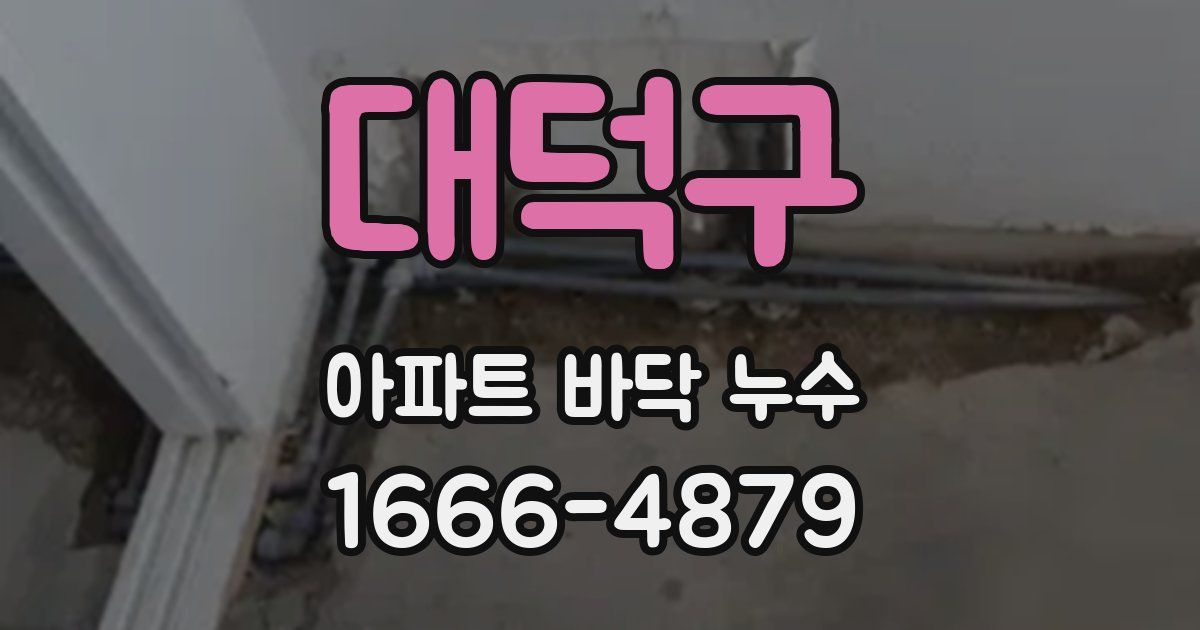 대덕구 아파트 바닥 누수