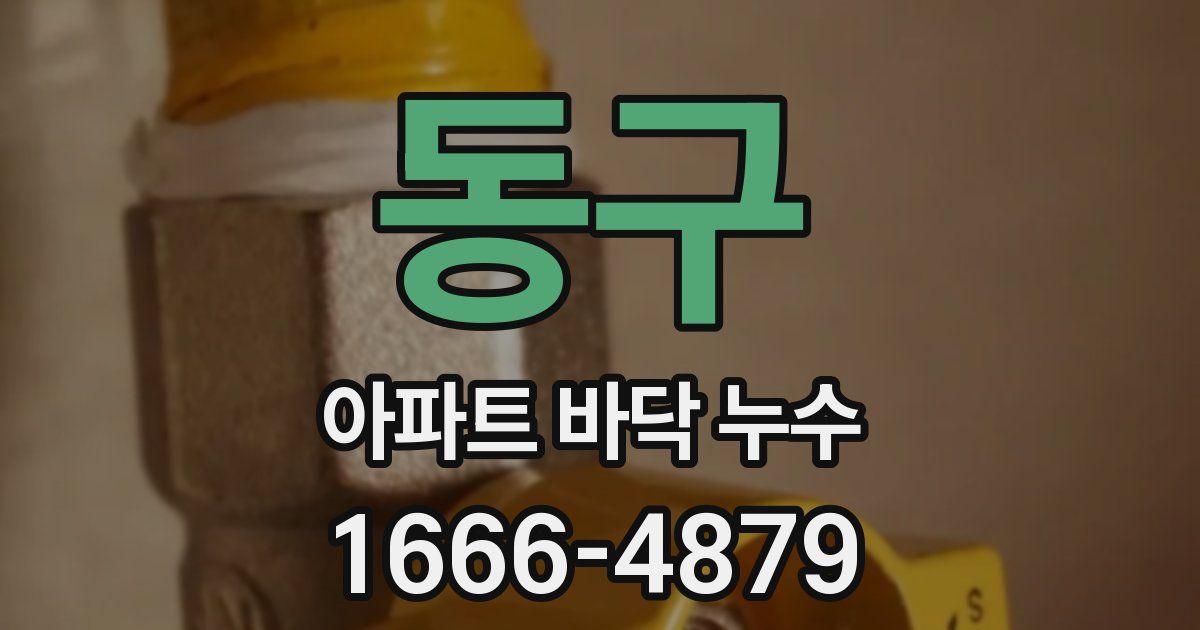 동구 아파트 바닥 누수