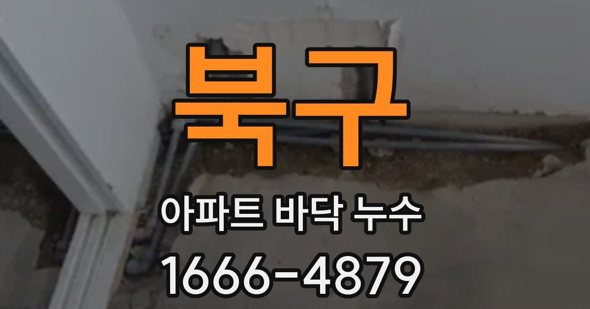북구 아파트 바닥 누수