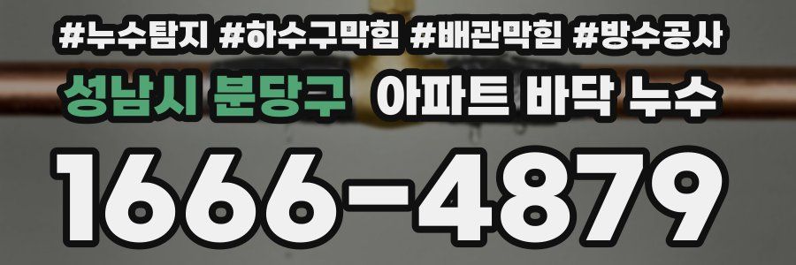 성남시 분당구 아파트 바닥 누수
