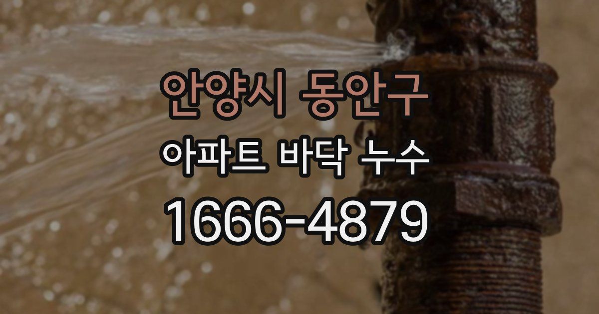 안양시 동안구 아파트 바닥 누수