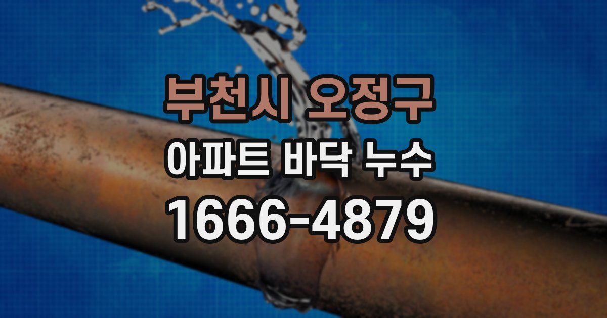 부천시 오정구 아파트 바닥 누수