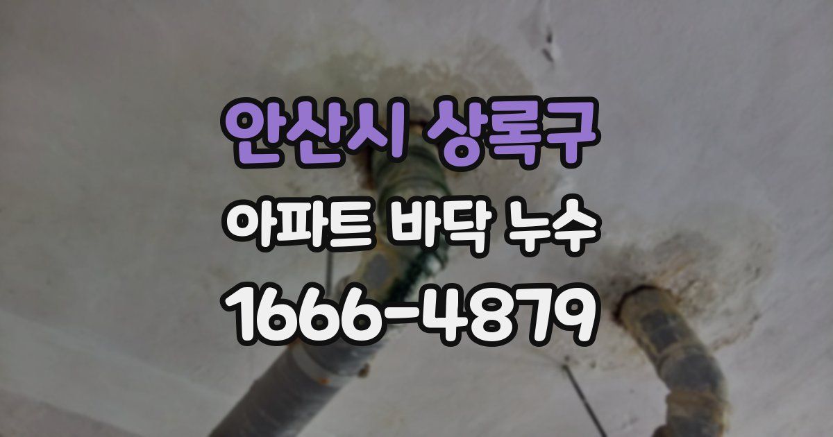 안산시 상록구 아파트 바닥 누수
