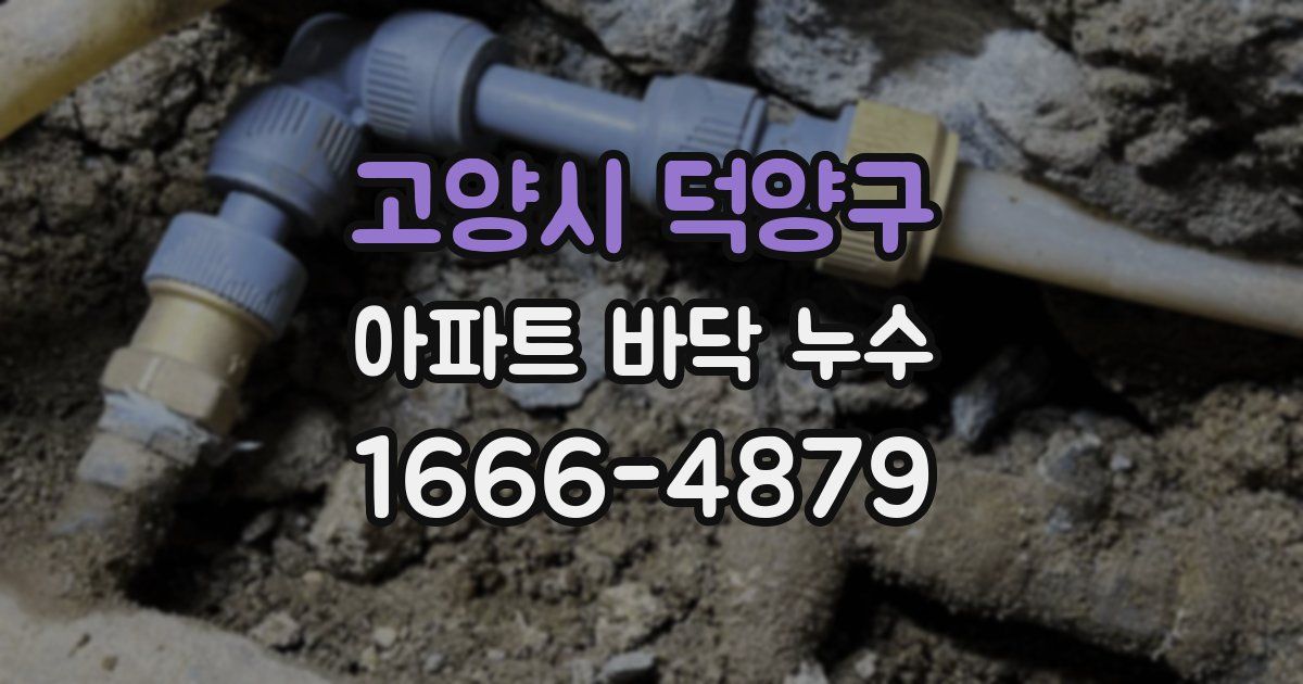 고양시 덕양구 아파트 바닥 누수