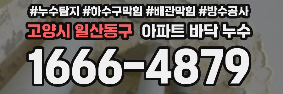 고양시 일산동구 아파트 바닥 누수