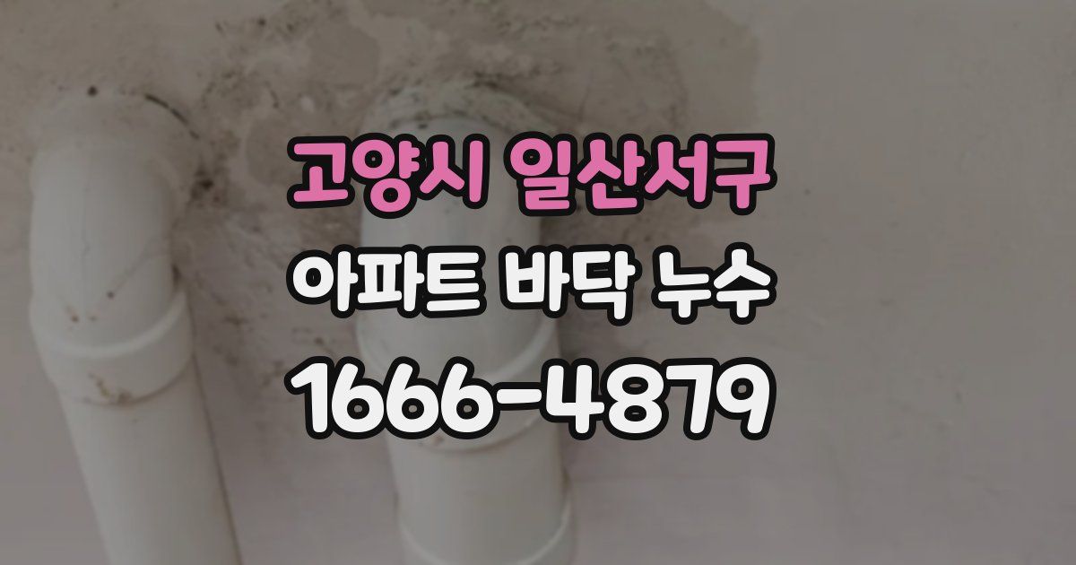 고양시 일산서구 아파트 바닥 누수