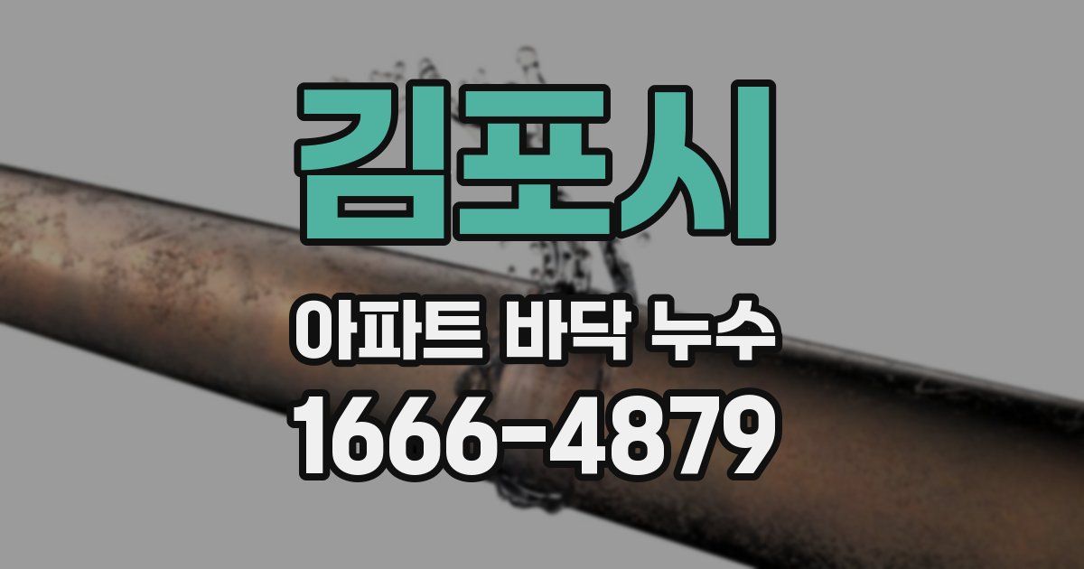 김포시 아파트 바닥 누수