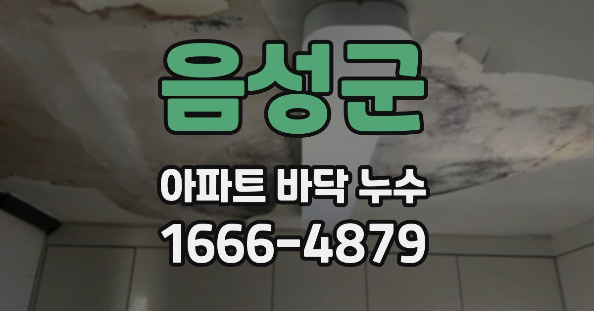 음성군 아파트 바닥 누수