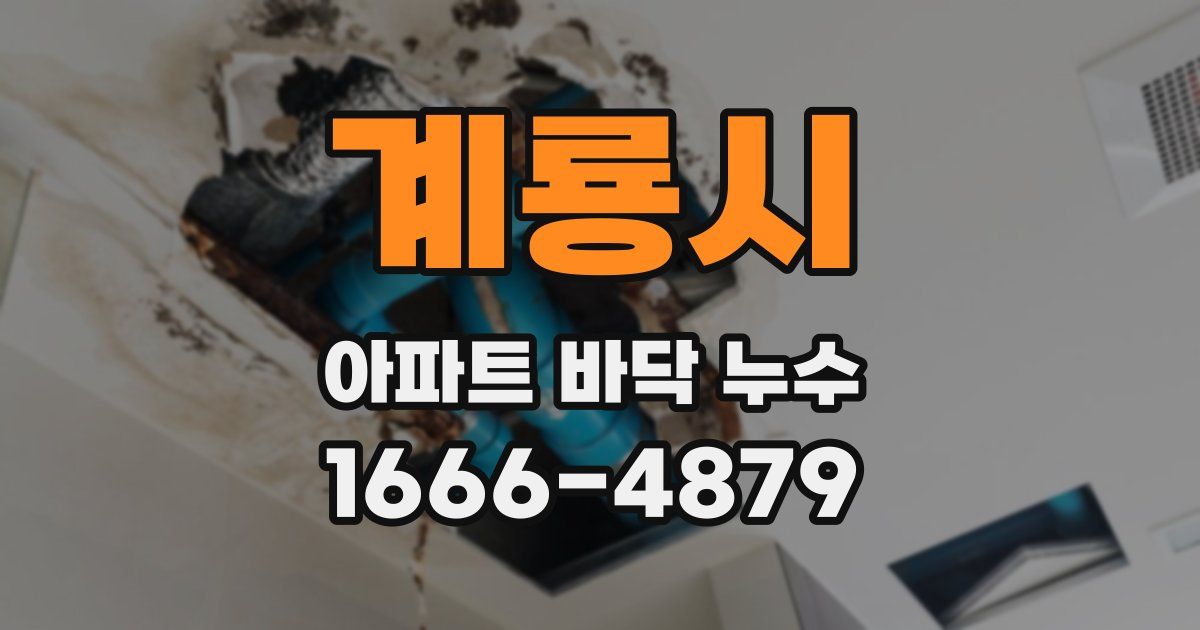 계룡시 아파트 바닥 누수
