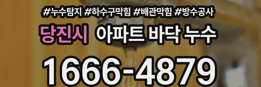 당진시 아파트 바닥 누수