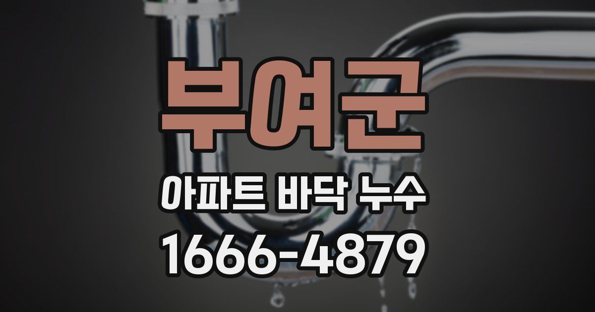 부여군 아파트 바닥 누수
