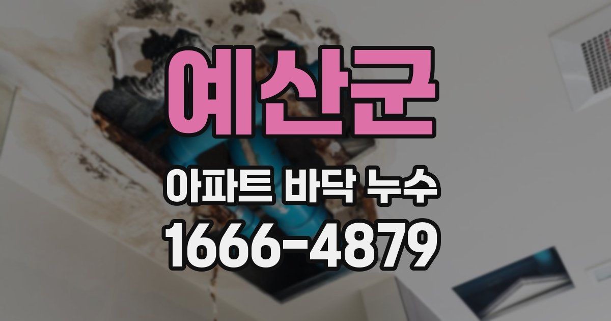예산군 아파트 바닥 누수
