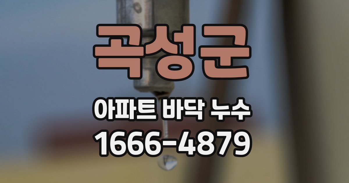 곡성군 아파트 바닥 누수