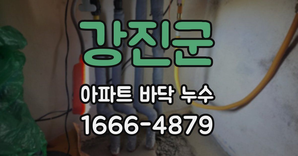 강진군 아파트 바닥 누수