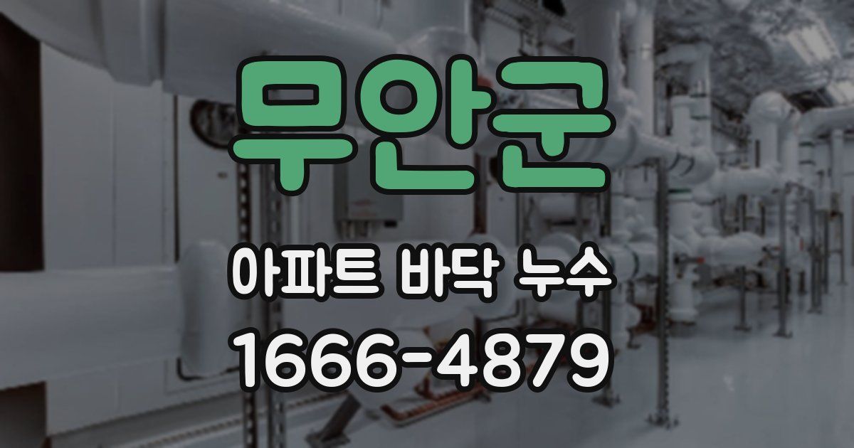 무안군 아파트 바닥 누수