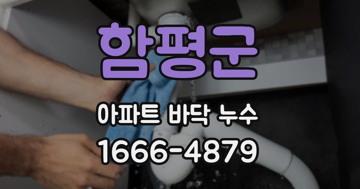 함평군 아파트 바닥 누수