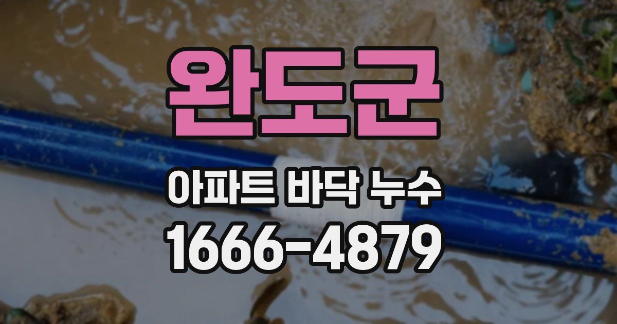 완도군 아파트 바닥 누수