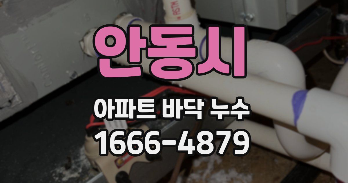안동시 아파트 바닥 누수