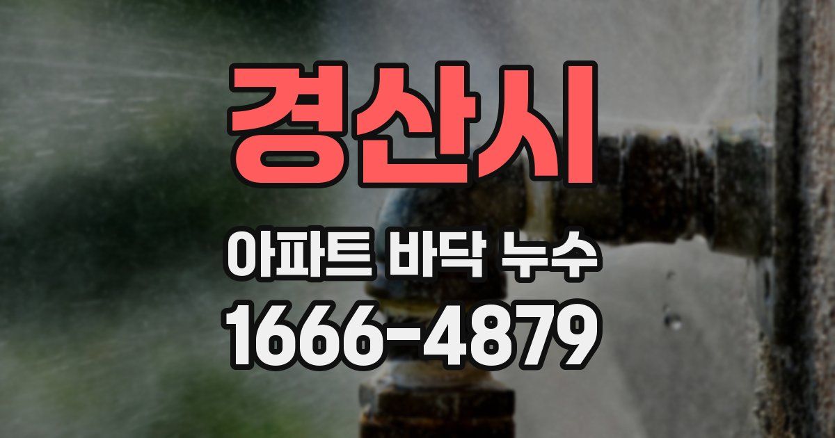 경산시 아파트 바닥 누수