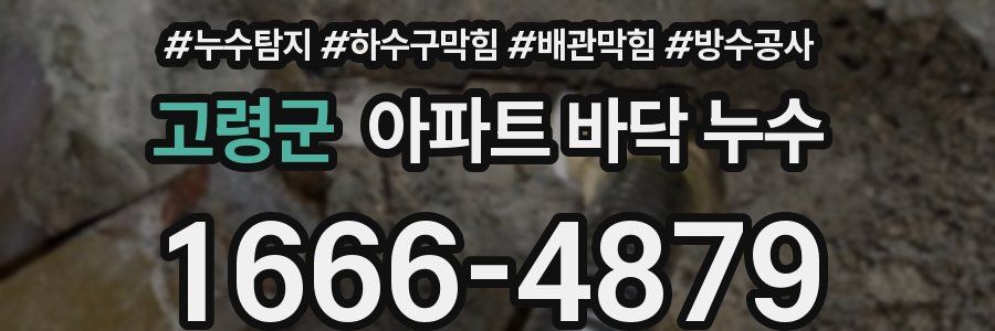 고령군 아파트 바닥 누수