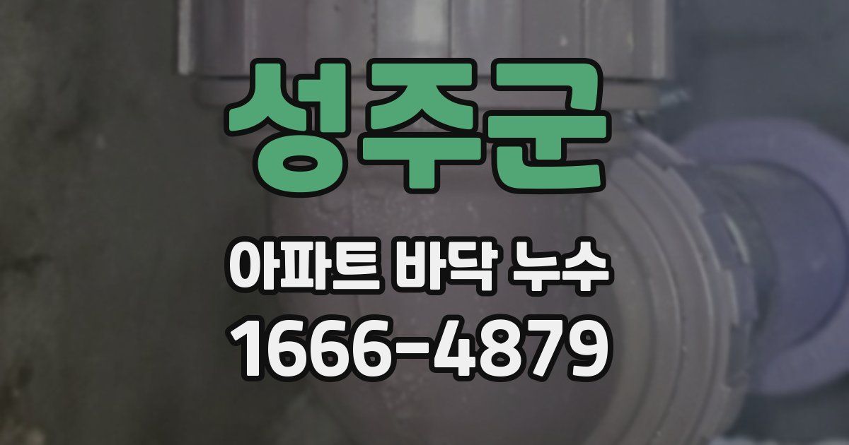 성주군 아파트 바닥 누수