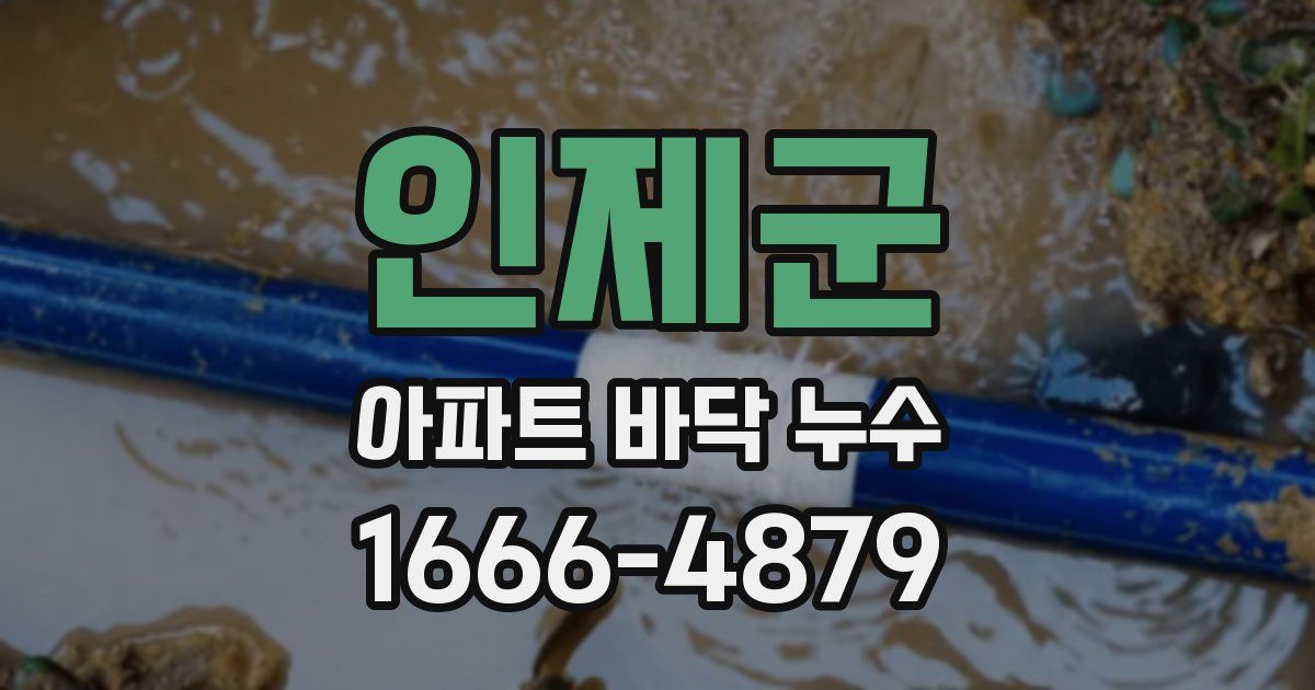 인제군 아파트 바닥 누수