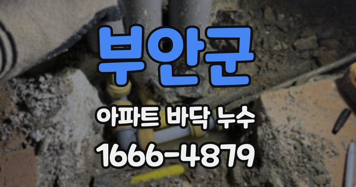 부안군 아파트 바닥 누수