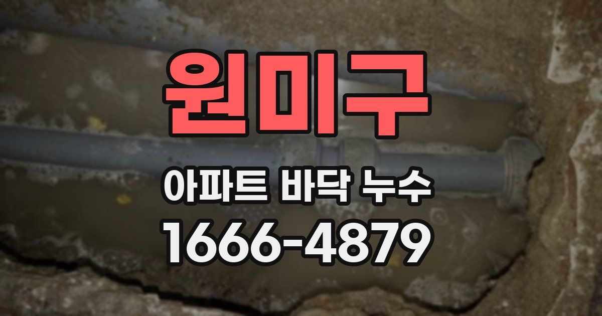 원미구 아파트 바닥 누수