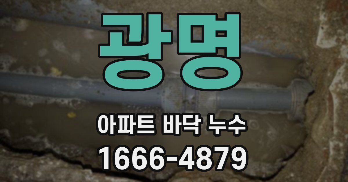 광명 아파트 바닥 누수