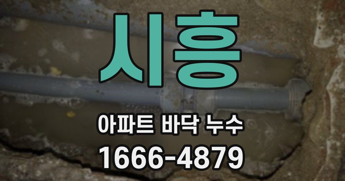 시흥 아파트 바닥 누수