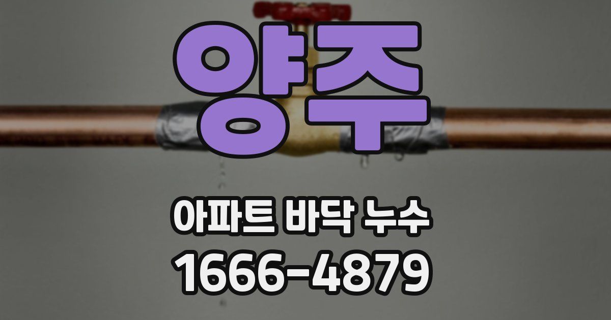 양주 아파트 바닥 누수