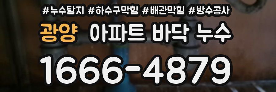 광양 아파트 바닥 누수