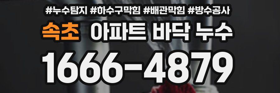 속초 아파트 바닥 누수