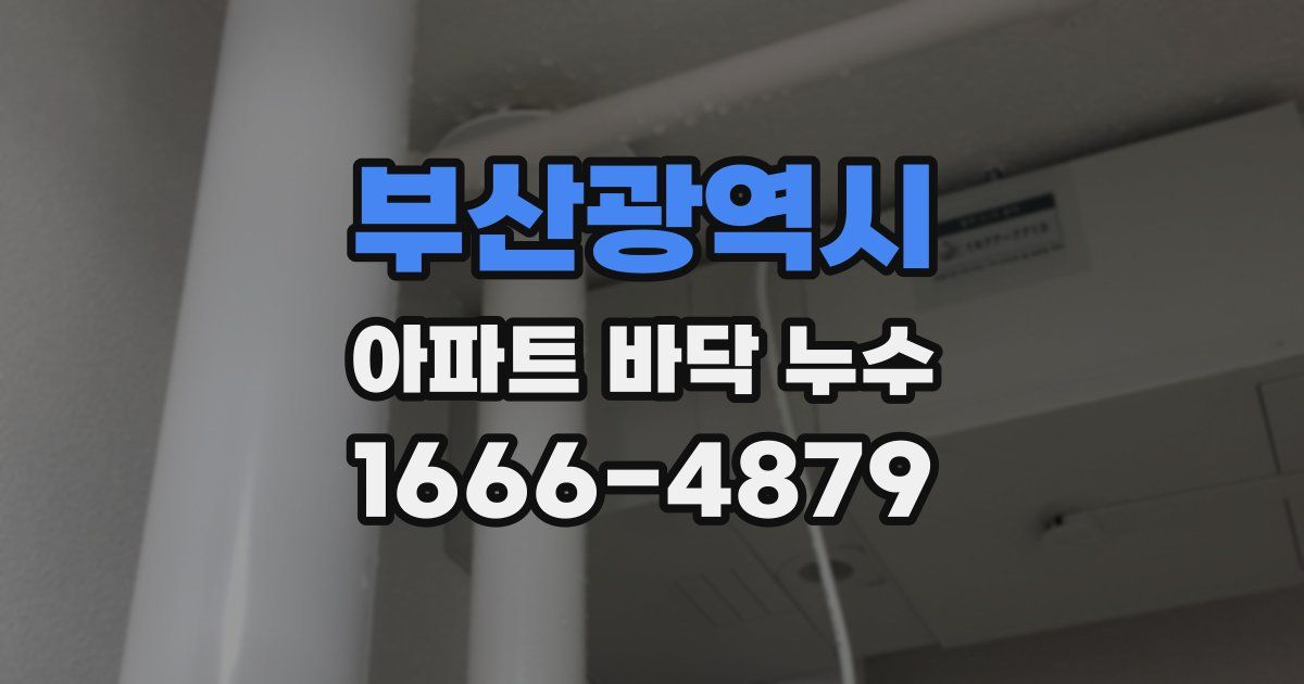 부산광역시 아파트 바닥 누수