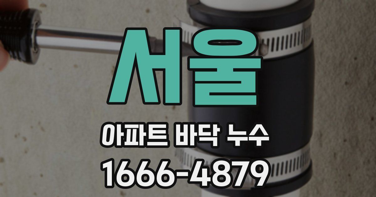 서울 아파트 바닥 누수