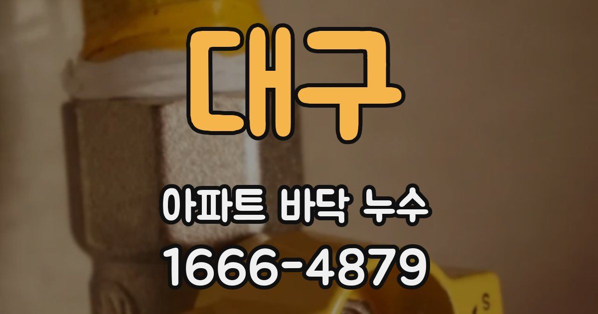 대구 아파트 바닥 누수