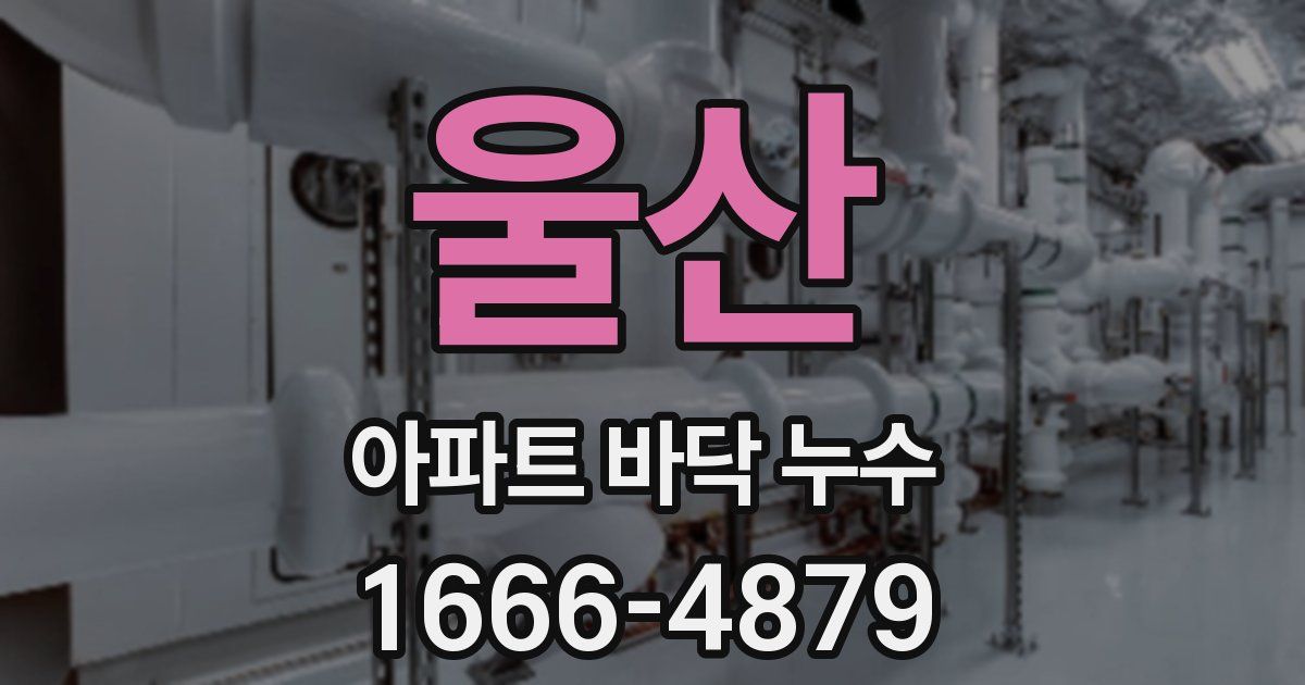 울산 아파트 바닥 누수