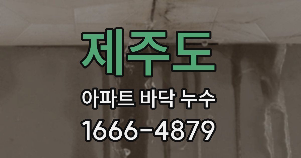 제주도 아파트 바닥 누수