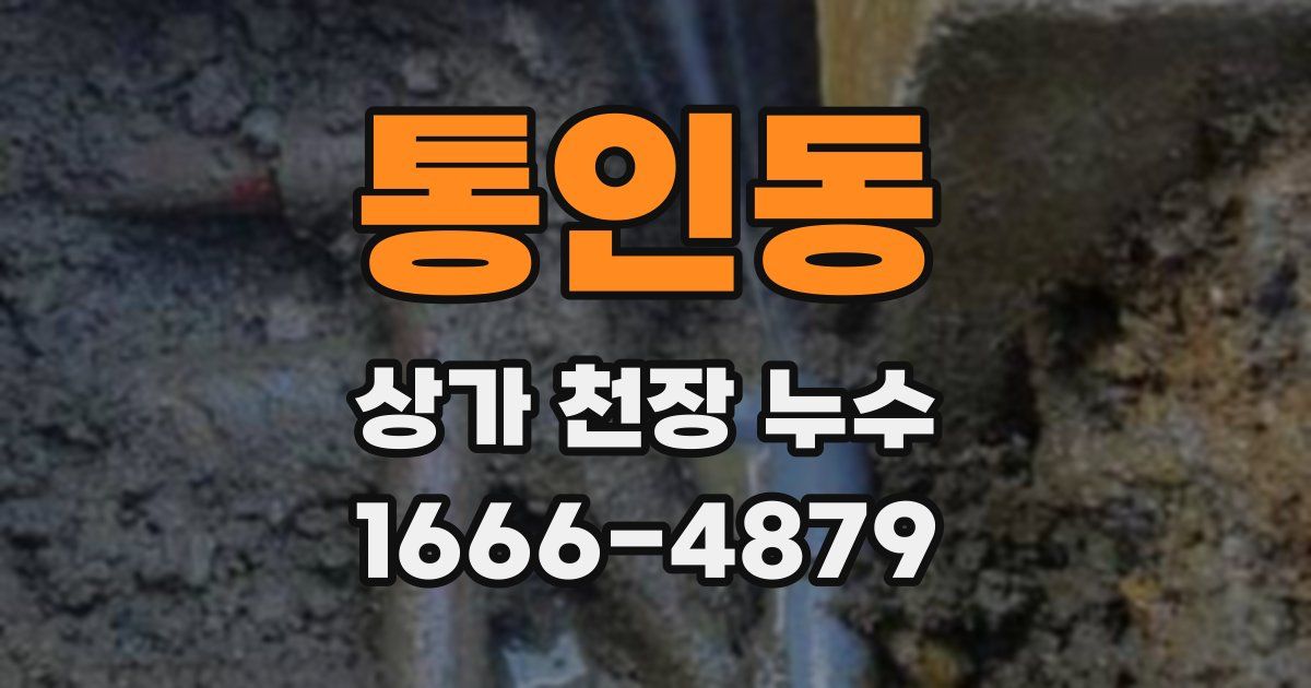 통인동 상가 천장 누수
