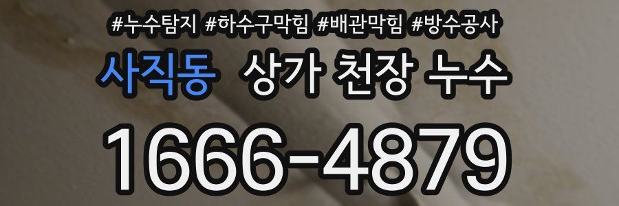 사직동 상가 천장 누수