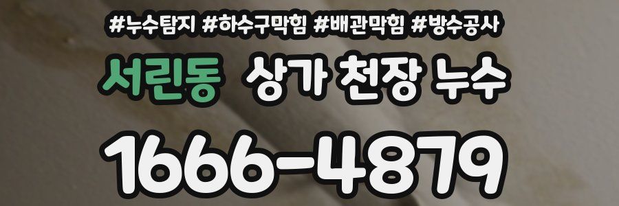 서린동 상가 천장 누수