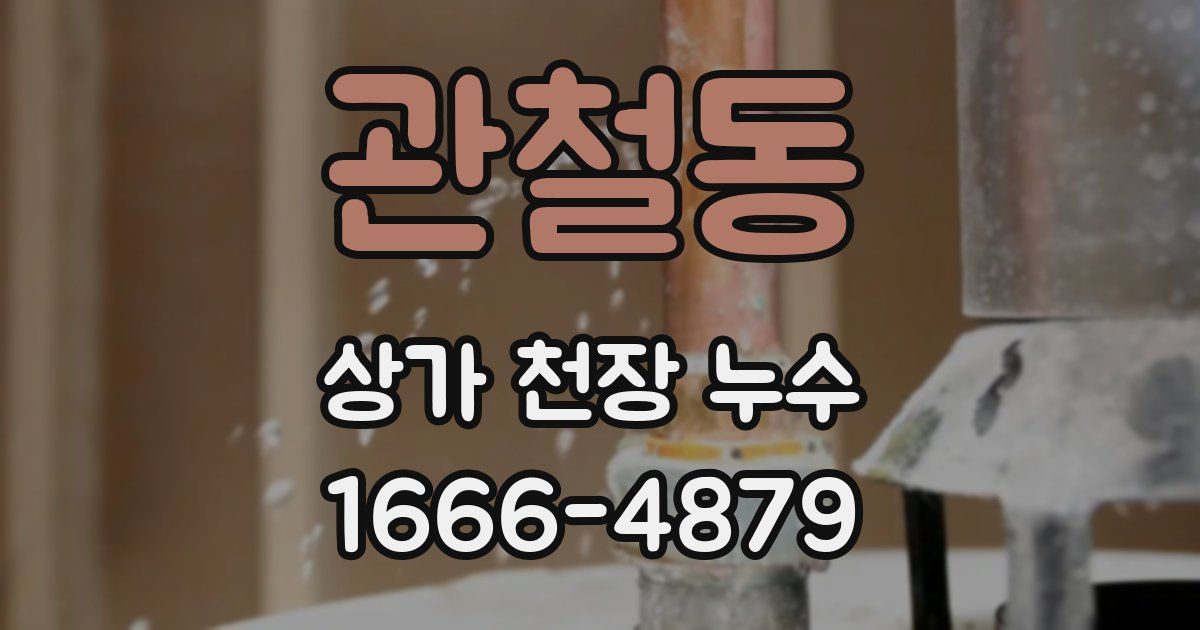 관철동 상가 천장 누수
