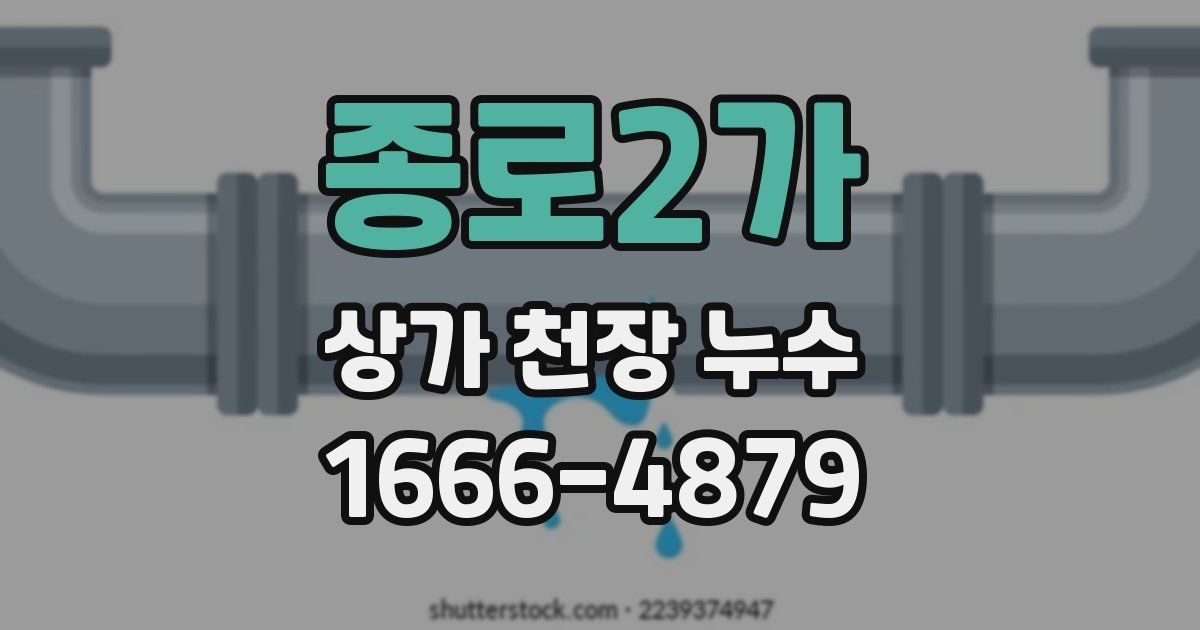 종로2가 상가 천장 누수