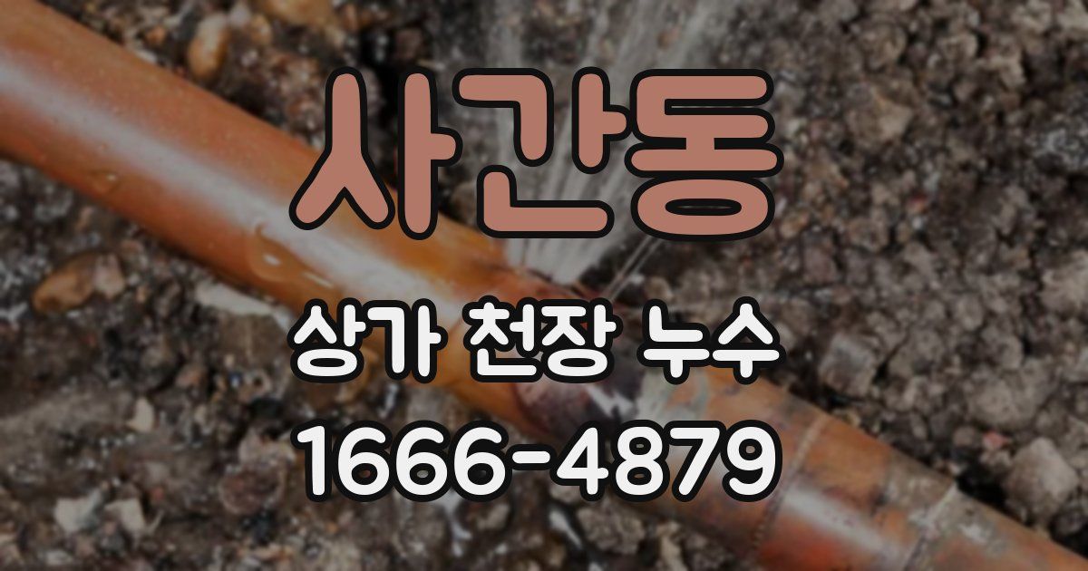 사간동 상가 천장 누수