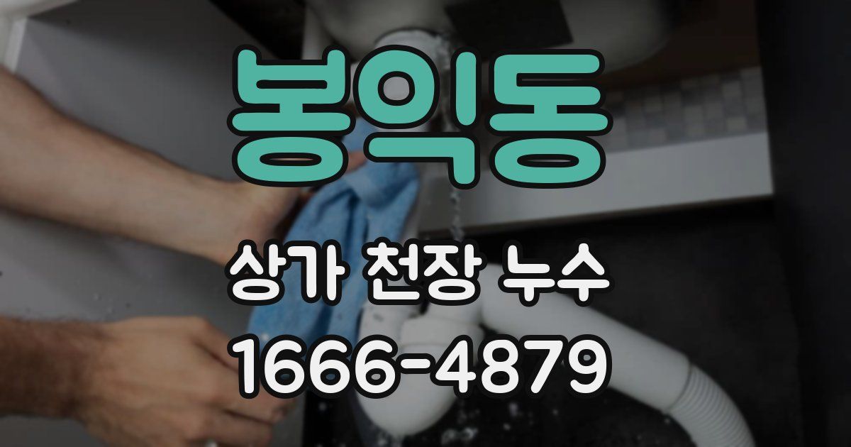 봉익동 상가 천장 누수