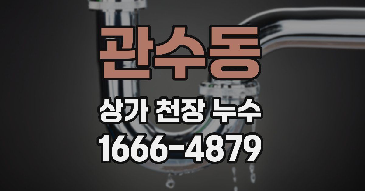 관수동 상가 천장 누수