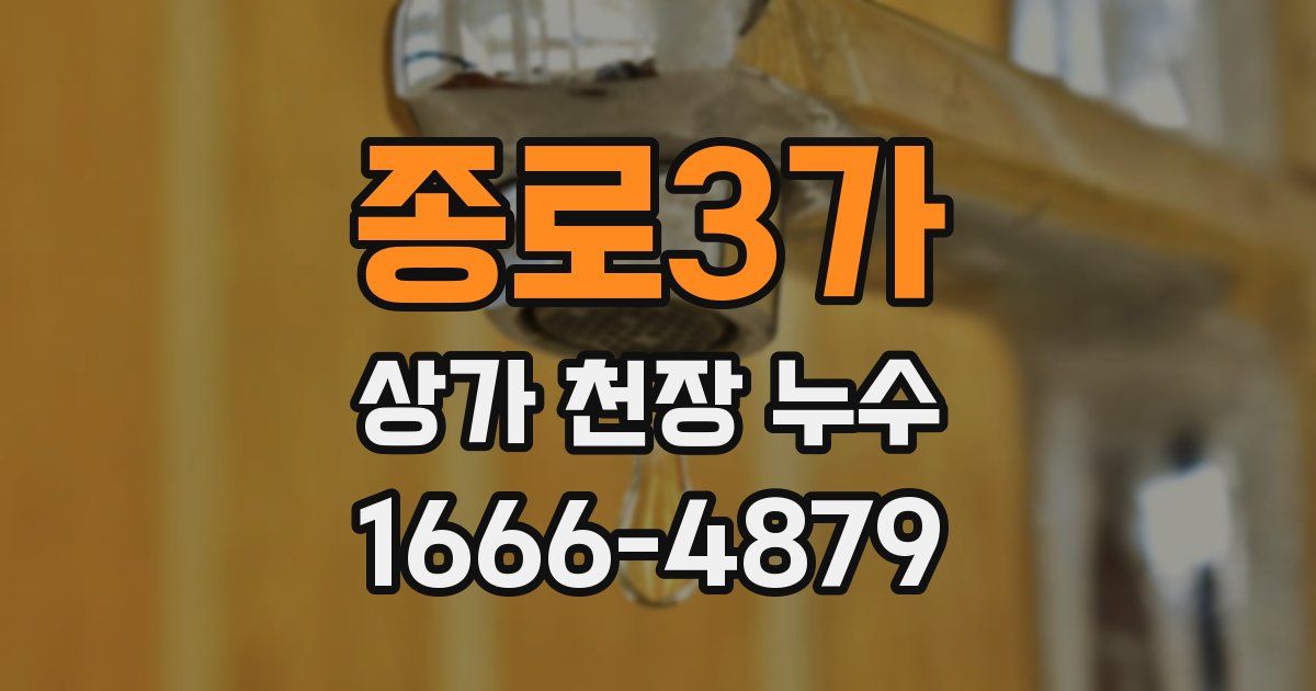 종로3가 상가 천장 누수