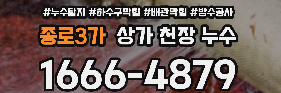 종로3가 상가 천장 누수