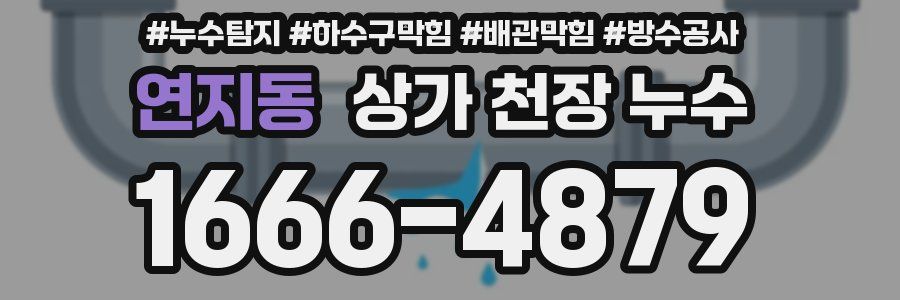 연지동 상가 천장 누수