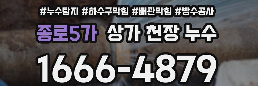 종로5가 상가 천장 누수